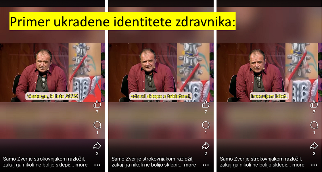 Vse pogostejše zlorabljanje identitet poznanih zdravnikov za goljufivo oglaševanje »čudežnih zdravil«, ki obolelim ne pomagajo, ampak jim lahko resno škodijo