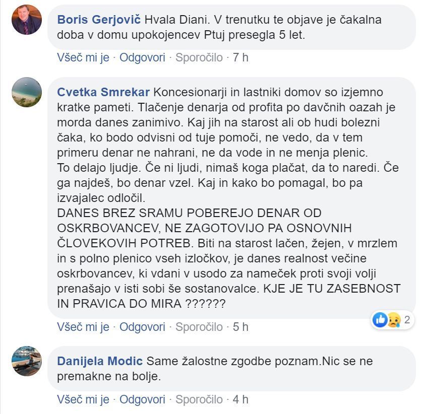 odziv na facebooku