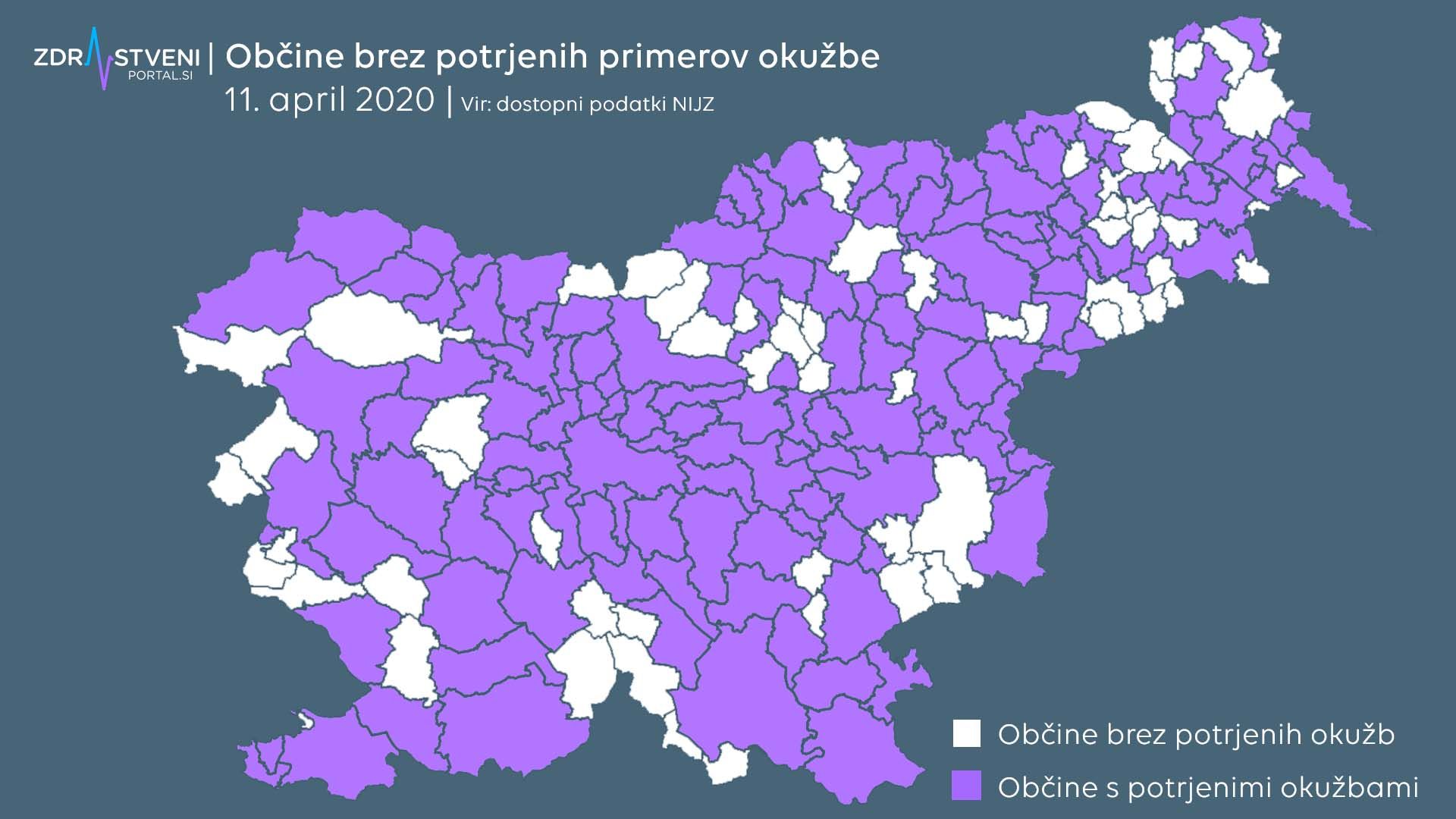 okužbe/neokužbe po občinah